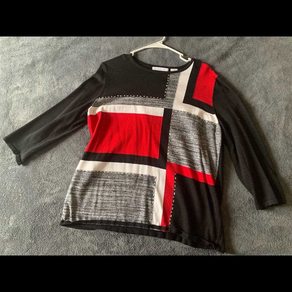 Black and red sweater